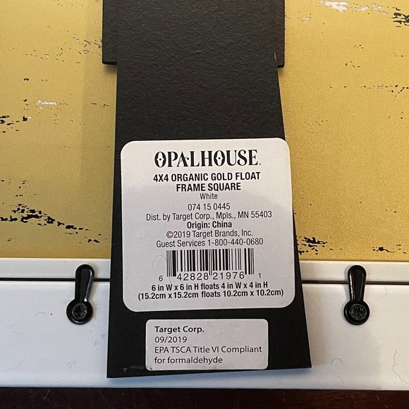 NEW Opalhouse 4” x 4” Organic Gold Float Photo Frame Square - Picture 4 of 4